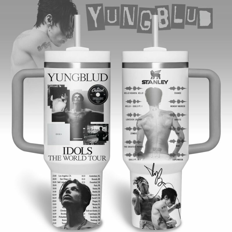 Yungblud Music Custom Stanley Quencher 40oz Stainless Steel Tumbler With Handle - Threewoofs