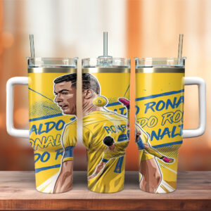 Cristiano Ronaldo CR7 Sports  Custom Stanley Quencher 40oz Stainless Steel Tumbler With Handle - Threewoofs