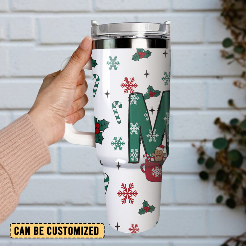 Mama Christmas Custom Stanley Quencher 40oz Stainless Steel Tumbler With Handle - Threewoofs - Image 2
