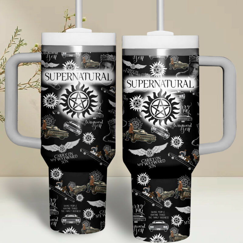 Supernatural TV Series Custom Stanley Quencher 40oz Stainless Steel - Threewoofs