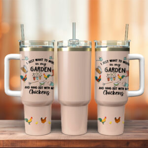 Chickens Custom Stanley Quencher 40oz Stainless Steel Tumbler With Handle - Threewoofs