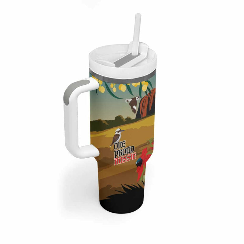 26 January One Proud Aussie Kangaroo and Koala Happy Australia Day Custom Stanley Quencher 40oz Stainless Steel Tumbler With Handle - Threewoofs - Image 3
