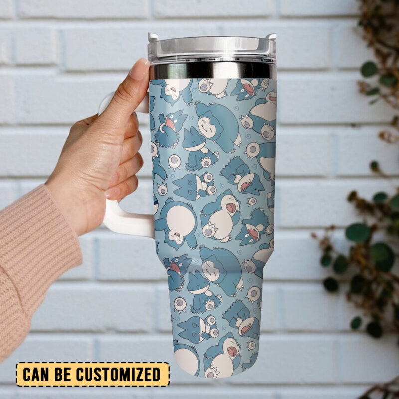 Snorlax Pokemon Anime Christmas Custom Stanley Quencher 40oz Stainless Steel Tumbler - Threewoofs - Image 3
