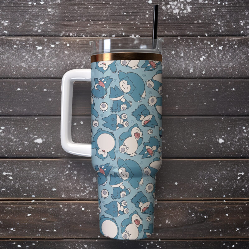 Snorlax Pokemon Anime Christmas Custom Stanley Quencher 40oz Stainless Steel Tumbler - Threewoofs - Image 4