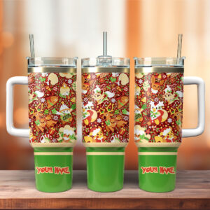 Pokemon Anime Christmas Custom Stanley Quencher 40oz Stainless Steel Tumbler - Threewoofs