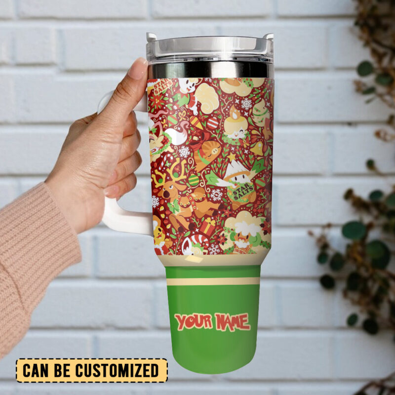 Pokemon Anime Christmas Custom Stanley Quencher 40oz Stainless Steel Tumbler - Threewoofs - Image 3