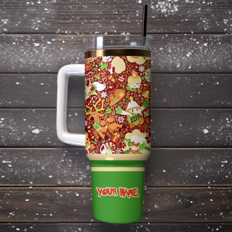 Pokemon Anime Christmas Custom Stanley Quencher 40oz Stainless Steel Tumbler - Threewoofs - Image 4