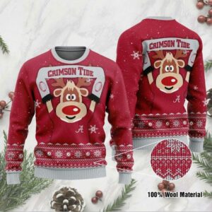 Alabama Crimson Tide Funny Ugly Christmas Sweater, NCAA Christmas Sweater