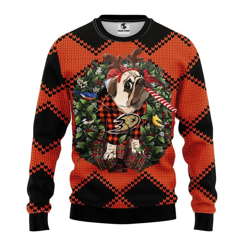 Anaheim Ducks Pub Dog Ugly Christmas Sweater, NHL Christmas Sweater