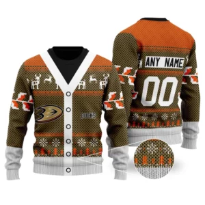 NHL Anaheim Ducks | Personalized Name & Number Unisex Sweater For Christmas Season