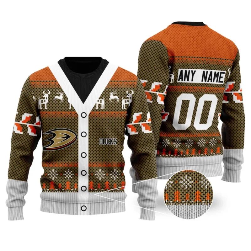 NHL Anaheim Ducks | Personalized Name &amp; Number Unisex Sweater For Christmas Season