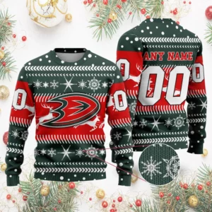 NHL Anaheim Ducks | Personalized Name &amp; Number Unisex Sweater For Christmas Season