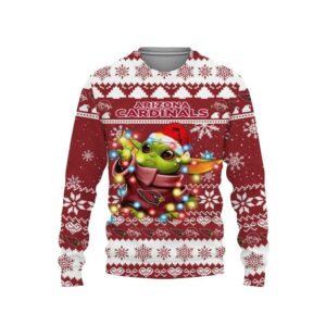 Arizona Cardinals Baby Yoda Star Wars Ugly Christmas Sweater, NFL Christmas Sweater