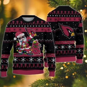 Arizona Cardinals Santa Claus Dabbing Ugly Christmas Sweater, NFL Christmas Sweater