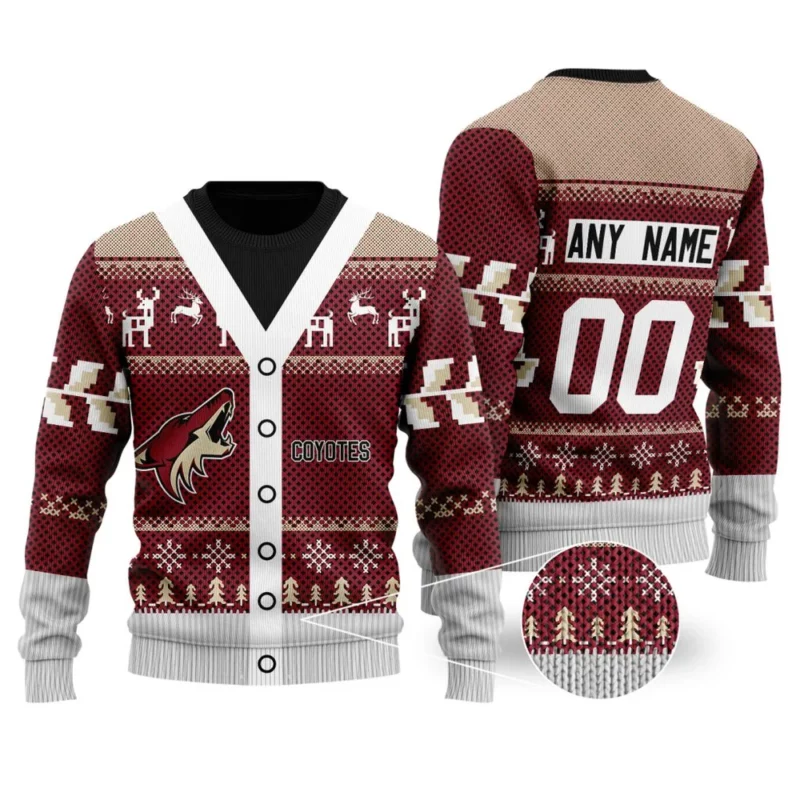 NHL Arizona Coyotes | Personalized Name &amp; Number Unisex Sweater For Christmas Season