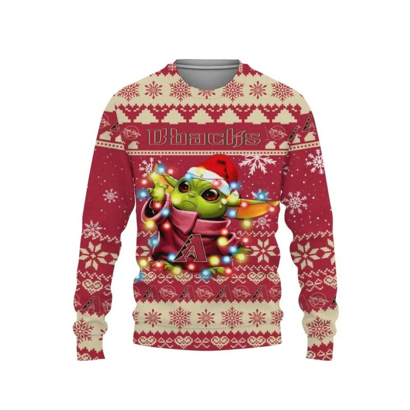 Arizona Diamondbacks Baby Yoda Star Wars Sports Ugly Christmas Sweater, MLB Christmas Sweater