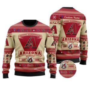 Arizona Diamondbacks Est 1988 MLB Christmas Ugly Sweater, MLB Christmas Sweater