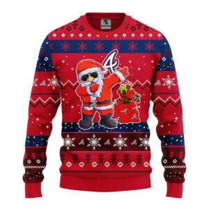 Atlanta Braves Dabbing Santa Claus Ugly Christmas Sweater, MLB Christmas Sweater