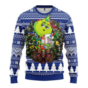 Atlanta Braves Grinch Hug Ugly Christmas Sweater, Grinch Xmas Sweater