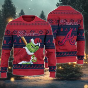Atlanta Braves Grinch Stolen Ugly Christmas Sweater, MLB Christmas Sweater