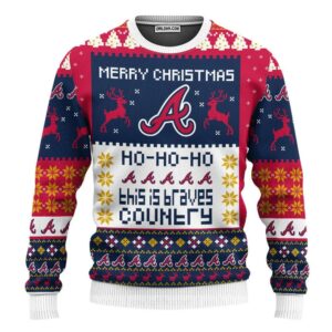 Atlanta Braves Merry Christmas Hohoho Ugly Christmas Sweater, MLB Christmas Sweater