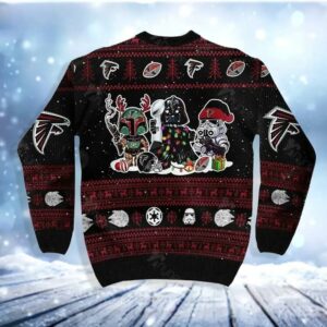 Atlanta Falcons Christmas Darth Vader Boba Fett Stormtrooper Ugly Christmas Sweater, NFL Christmas Sweater