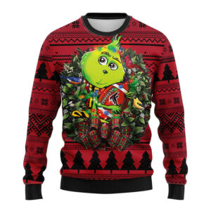 Atlanta Falcons Grinch Hug Ugly Christmas Sweater, Grinch Xmas Sweater