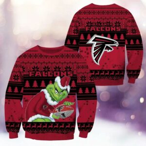 Atlanta Falcons Grinch Stolen Ugly Christmas Sweater, NFL Christmas Sweater