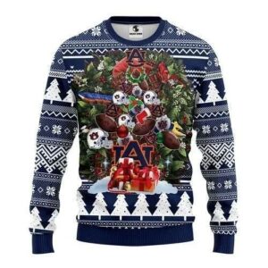 Auburn Tigers Christmas Tree Ugly Christmas Sweater, NCAA Christmas Sweater