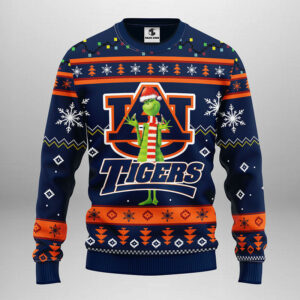 Auburn Tigers Funny Grinch Ugly Christmas Sweater, Grinch Xmas Sweater