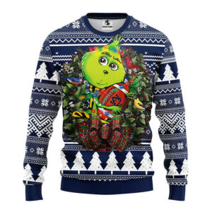 Auburn Tigers Grinch Hug Ugly Christmas Sweater, Grinch Xmas Sweater