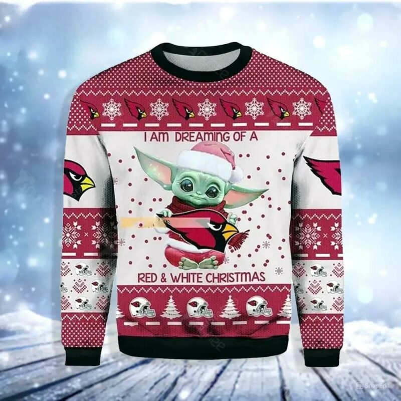 Baby Yoda Arizona Cardinals Ugly Christmas Sweater, NFL Christmas Sweater