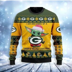 Baby Yoda Green Bay Packers Ugly Christmas Sweater, NFL Christmas Sweater