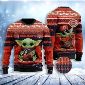 Baby Yoda Nfl Chicago Bears Ugly Christmas Sweater, NFL Christmas Sweater