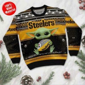 Baby Yoda Pittsburgh Steelers Ugly Christmas Sweater, NFL Christmas Sweater