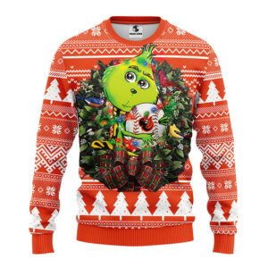 Baltimore Orioles Grinch Hug Ugly Christmas Sweater, Grinch Xmas Sweater