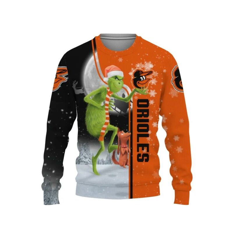 Baltimore Orioles Grinch &amp; Scooby?Doo Ugly Christmas Sweater, MLB Christmas Sweater
