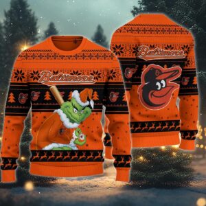 Baltimore Orioles Grinch Stolen Ugly Christmas Sweater, MLB Christmas Sweater