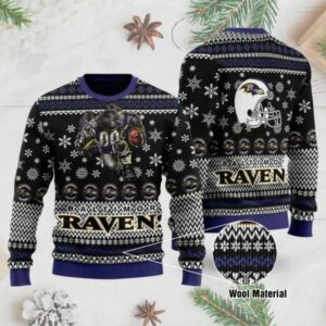 Baltimore Ravens 3D Printed Ugly Christmas Sweater, NFL Christmas Sweater