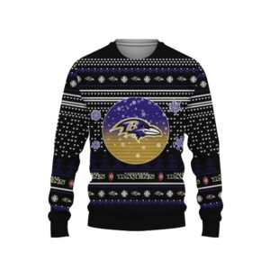 Baltimore Ravens Big Logo Ugly Christmas Sweater, NFL Christmas Sweater