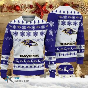 Baltimore Ravens NFL Christmas Ugly Sweater, NFL Christmas Sweater