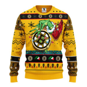 Boston Bruins Grinch Ugly Christmas Sweater, Grinch Xmas Sweater