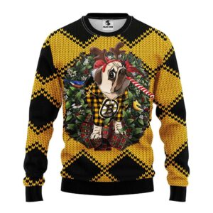 Boston Bruins Pub Dog Ugly Christmas Sweater, NHL Christmas Sweater