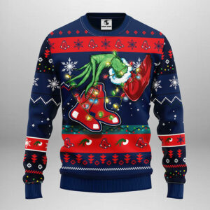 Boston Red Sox Funny Grinch Ugly Christmas Sweater, Grinch Xmas Sweater