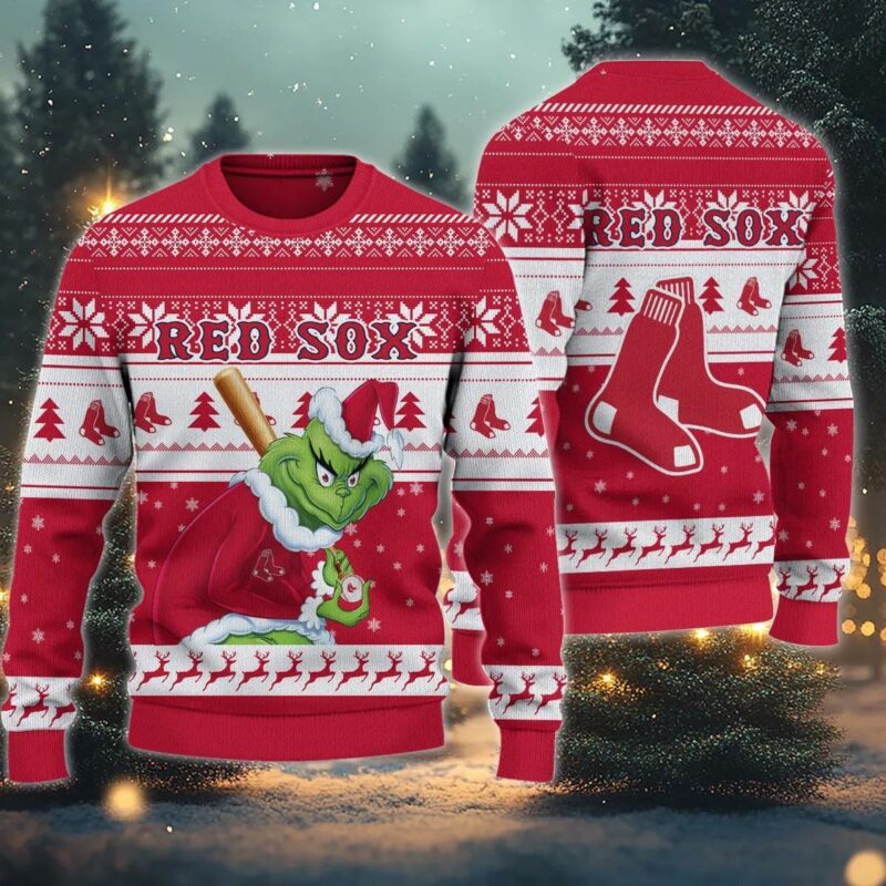 Boston Red Sox Grinch Stolen Ugly Christmas Sweater, MLB Christmas Sweater