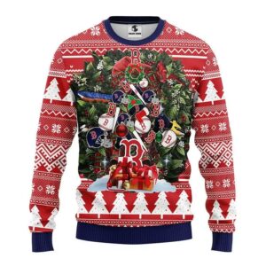 Boston Red Sox Tree Christmas Ugly Sweater, MLB Christmas Sweater