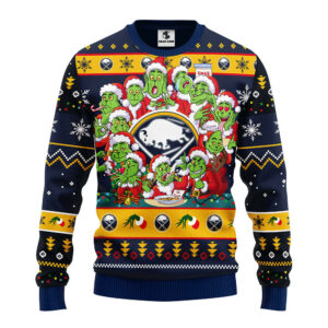 Buffalo Sabres 12 Grinch Xmas Day Ugly Christmas Sweater, Grinch Xmas Sweater