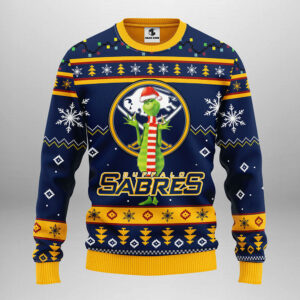 Buffalo Sabres Funny Grinch Ugly Christmas Sweater, Grinch Xmas Sweater