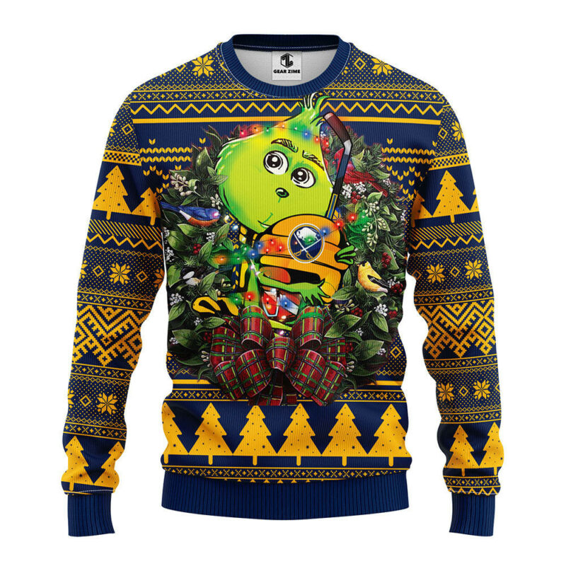 Buffalo Sabres Grinch Hug Ugly Christmas Sweater, Grinch Xmas Sweater