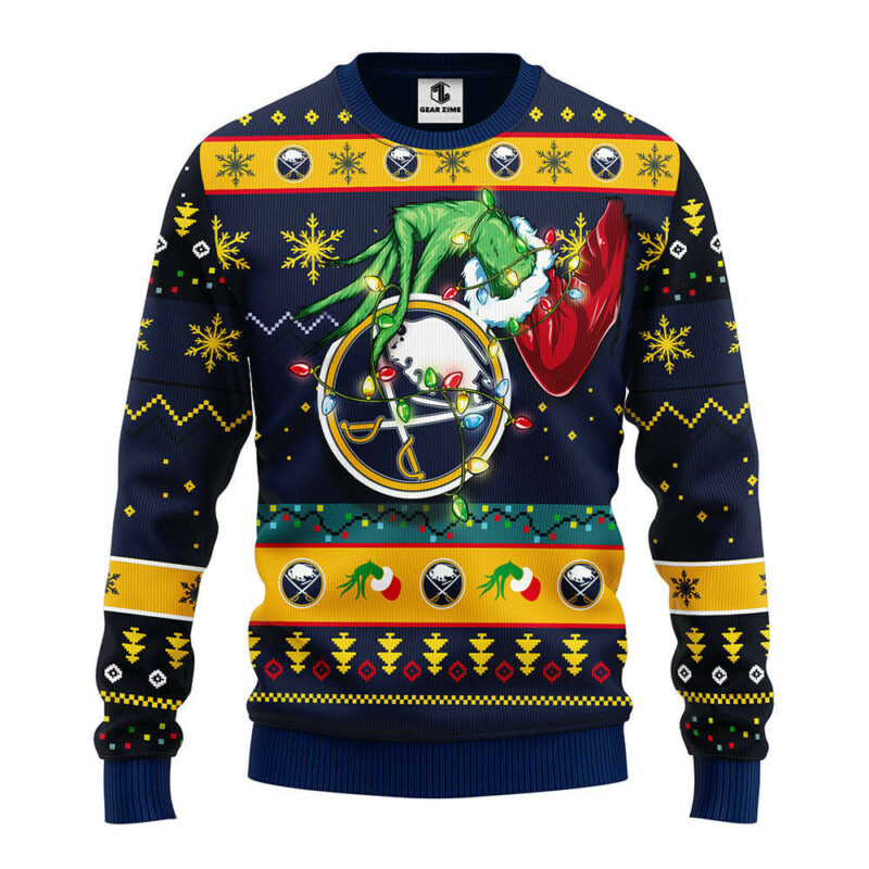 Buffalo Sabres Grinch Ugly Christmas Sweater, Grinch Xmas Sweater
